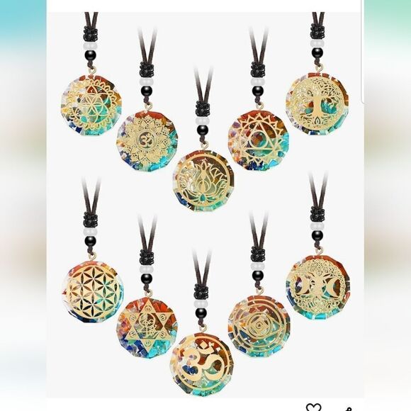 Chakra Necklace Orgonite Necklace Crystal Pendant Necklace Spiral Chakra Healing - Picture 1 of 17